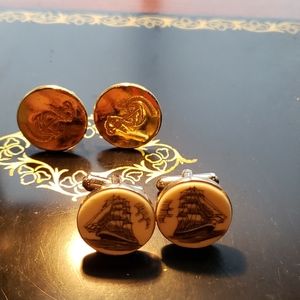 Vintage 2 sets of man's shirtcuffs